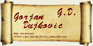 Gorjan Dujković vizit kartica